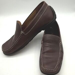 Geox Mens Leather‎ Driving Moccasins Brown Loafers Size 44 10.5 US preppy old $$